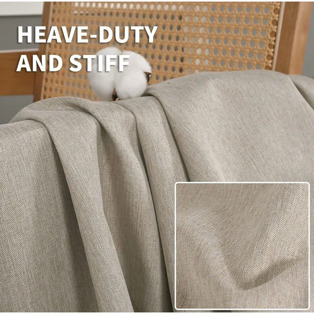 BGment Linen Color Blackout Curtains 52x120” Bedroom 2 Panels Set,
